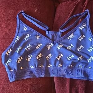 PINK Victoria's Secret Royal Blue Logo Bralette